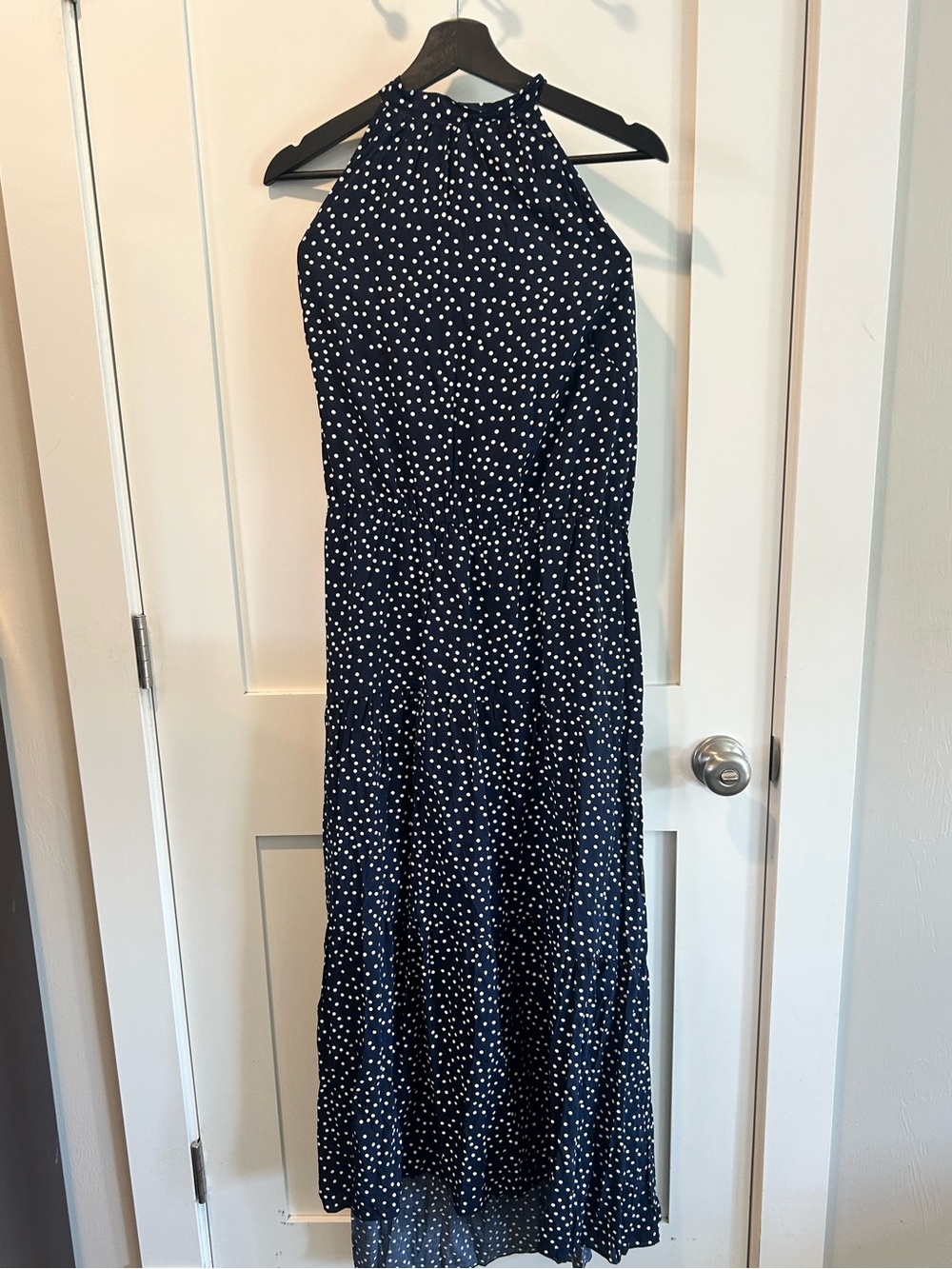 Prettygarden Women's Navy Polka dress